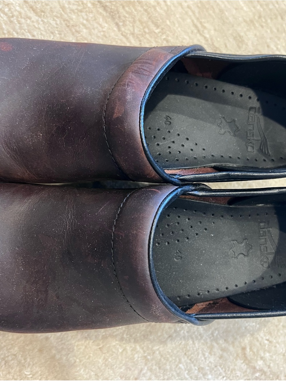 Dansko slip on clogs Dark Brown Leather